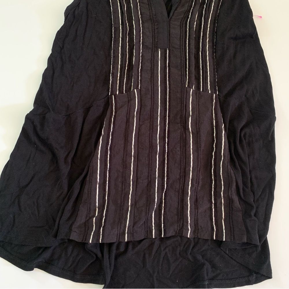 Anthropologie Deletta Shimmering Eve Black Tunic Blouse Size Medium - Picture 9 of 13